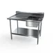 NBR Equipment PTS-1620R5 60" Premium Work Table with Prep Sink, Bowl On Right - 18 Gauge 1 image