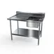 NBR Equipment PTS-1620R6 72" Premium Work Table with Prep Sink, Bowl On Right - 18 Gauge 1 image