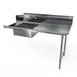 NBR Equipment SDT-48R-16 Premium Soiled Dishtable w/ Straight Design, Right Table, Pre-Rinse Sink 1 image