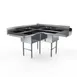 NBR Equipment SDT3C-202012L20 Economy Corner Dishtable w/ (2) 20" Drainboards, 3 Bowls 1 image