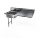 NBR Equipment UDT-60L Undercounter Soiled Dishtable w/ Sink On Left, 10" Backsplash 1 image