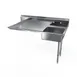 NBR Equipment UDT-60R Undercounter Soiled Dishtable w/ Sink On Right, 10" Backsplash 1 image