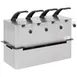 Nemco 10969 Quadruple Condiment Dispenser, 23" W x 14" D x 12" H, Stainless Steel, 4 Pumps, NSF 1 image