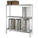 New Age 1288 80" Aluminum Keg Rack with (8) 1/2 or (26) 1/6 Keg Capacity and 3 Shelves 1 image