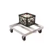 New Age 1622 Milk Crate Dolly, 27"W x 27"D, Aluminum, 4-Stack, 16 Crates, 5" Swivel Casters 1 image