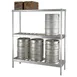 New Age 31842TT7 42" Aluminum Keg Rack with (4) 1/2 or (12) 1/6 Keg Capacity and 3 Shelves 1 image