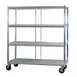 New Age 96708 Mobile Aluminum Tray Drying Rack with 240 Tray Capacity and 3 Tray Levels 1 image