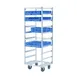 New Age 97142 9 Tray End Load Mobile Aluminum Cup / Glass Rack with 6" Bottom Load Slides 2 image