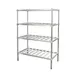 New Age P2448 48"W x 24"D x 76"H 4-Tier Stationary Aluminum Pot & Pan Rack, 900 lbs, Louvered Shelves, NSF, KD 1 image