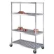 New Age PM2460 60" x 24" x 74" Mobile 4-Tier Aluminum Pot & Pan Rack, 1200 lb, Louvered Shelves, NSF 1 image