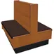 Oak Street ARST-4842-DBL-VSWB 48" Double Plain Back Booth, Wood Back, Upholstered Seat, Oak Frame 1 image