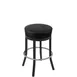Oak Street BB-288 - Backless Bar Stool, 17" Seat, Vinyl Upholstery, Black Metal Frame, Chrome Ring, Standard 1 image