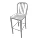 Oak Street BM-252-ALM Navy Series Bar Stool, Slat Back, Aluminum Seat & Frame, Brushed Finish, Armless 1 image