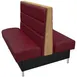Oak Street BRT-6042-DBL 60"L Double Channel Back Booth, Upholstered Seat & Back, Stained Oak Top, Black Vinyl Base, 42"H 1 image