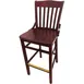 Oak Street BW-554-MH Schoolhouse Bar Stool – Slat Back, Wood Seat, Mahogany Finish, Beech Frame, Nylon Glides 1 image
