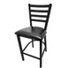 Oak Street CS-234 Counter Height Bar Stool, Ladder Back, Black, 1.2mm Welded Steel Frame, 1-1/4" Tubing, Glides 1 image
