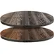 Oak Street FT24R-CD 24" Round Engineered Oak Fortress Table Top, Charred Darkwash Stain, 1-1/8" Thick, 2" Steel Edge 1 image
