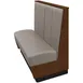Oak Street KW-7242-SGL Kirkwood 72"L Single Channel Back Booth, Upholstered Back, 42"H, Black Vinyl, Stained Oak Top 1 image