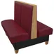 Oak Street NEW-6042-DBL 60" Double Channel Back Booth, Upholstered Back, 42" Height, Stained Oak Top, Black Vinyl Base 1 image