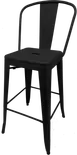 Oak Street OD-BM-820-MBLK-XL XL Brewhouse Bar Stool, All Black Matte Paint, Metal Back & Seat, Armless, Footrest, Non-Marring Nylon Glides 1 image