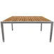 Oak Street OD-TK3048 Rectangular Outdoor Teak Table, 30x48 inches, Synthetic Teak Plank Top, E-Coated Steel Base, Silver Powder Coat Finish 1 image