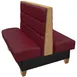 Oak Street PLO-7242-DBL 72" Double Channel Back Booth, Upholstered Back & Seat, Stained Oak Top, Black Vinyl Base, 42"H 1 image