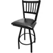 Oak Street SL2090S Swivel Bar Stool, Vertical Back, Black Finish, Steel Frame, 1-1/4" Tubing, Ball Bearings 1 image