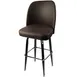 Oak Street SL2133-ESP Swivel Bar Stool – Bucket Seat, Espresso Vinyl, Black Frame, 4° Slant, Chrome Footring 1 image