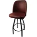 Oak Street SL2136-WINE Swivel Bar Stool, Black, Wine Vinyl Bucket Seat, Waterfall, 4°, Armless, Footring, Glides 1 image