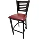Oak Street SL2150-1-5 Bar Stool – 5-Line Birch Plywood Back, Steel Frame, Footrest, Armless 1 image