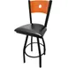 Oak Street SL2150-1S-B Swivel Bar Stool – Bullseye Birch Plywood Back, Black Powder Coat Frame, 4° Slant 1 image