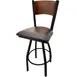 Oak Street SL2150-1S-P Swivel Bar Stool – Wood Back, Black Powder Coat Frame, 4° Slant, 1.2mm Steel 1 image