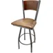 Oak Street SL2150-CCS-1S-P Swivel Bar Stool – Birch Plain Back, 1.2mm Steel Frame, 1-1/4" Tubing, Clear Coat 1 image