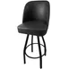 Oak Street SL3136-BLK Swivel Bar Stool – 4-1/4" Thick Black Vinyl Bucket Seat, Powder Coat Frame, Footring 1 image