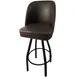 Oak Street SL3136-ESP Swivel Bar Stool – Bucket Seat, 4‑1/4" Thick, Black Powder Coat, Espresso Vinyl, Glides 1 image