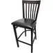 Oak Street SL4279-1 Bar Stool, Jailhouse Back, 1.2mm Steel Frame, 1-1/4" Tubing, Footrest, Black Powder Coat 1 image