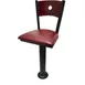 Oak Street SL6150-B Swivel Bar Stool, Wood Bullseye Back, Armless, Black Powder Coat Pedestal, 51 Ball Bearings 1 image