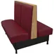 Oak Street SLA-7242-DBL 72" Double Channel Back Booth, Upholstered Back, Black Vinyl, Stained Oak Top, 42"H 1 image