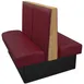 Oak Street TIP-7242-DBL 72" Double Channel Back Booth, Upholstered Back, 42" Height, Stained Oak Top, Black Vinyl Base 1 image