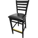 Oak Street WB101BLK Bar Stool – Ladder Back, Black Finish, Beechwood Frame, Brass Footguard, Nylon Glides 1 image