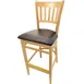 Oak Street WB102NT Bar Stool – Slat Back, Natural Beechwood Frame, Brass Toe Kick, Nylon Glide Legs, Height 1 image