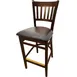 Oak Street WB102WA Bar Stool – Vertical Slat Back, Walnut Finish, Beech Frame, Brass Toe Kick, Nylon Glides 1 image
