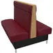 Oak Street YALE-3042-DBL 30" Double Plain Back Booth, Upholstered Back & Headroll, Stained Oak Top, Black Vinyl Base, 42"H 1 image