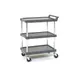 Olympic J16UC3 Charcoal Gray 3-Shelf Utility Cart w/ 150 lb. Shelf and 400 lb. Cart Capacity 1 image
