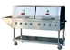 Omcan USA 47353 64" Mobile Outdoor LP Gas BBQ Grill w/ 8 Burners, Roll Dome, 128.000 BTU 1 image