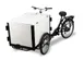 Omcan USA 47411 Black Front Load Ice-Cream Bike / Cargo Bike w/ Non-Insulated White Wooden Box 1 image