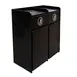 Omcan USA 48220 Double Waste Receptacle, 44"W x 22"D x 47"H, 2x36 Gal, Plywood & Melamine, Black 1 image