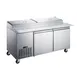Omcan USA 50043 70" 2-Section Refrigerated Pizza Prep Table w/ 2 Doors, (6) 1/3 Pans 1 image
