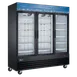 Omcan USA 51087 - 80" Three‑Section Freezer, 52.3 cu ft, Black Steel, R290, LED Light, Auto Defrost 1 image