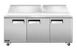 Omcan USA 58009 72" 3-Section Sandwich and Salad Prep Table w/ 3 Doors, 18 Pans, Stainless Steel 1 image